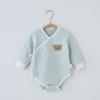 Mameluco de Primavera y Otoño para Bebé Ropa de Liebre de Apertura Oblicua para Bebé Recién Nacido Triangular Manga Larga Protección de Vientre Ropa de Pedos Ropa para Dormir de Bebé