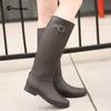 Moda 2021 botas de lluvia de tubo alto para mujer estilo japonés y coreano impermeables antideslizantes forro botas de lluvia para mujer fabricantes de comercio exterior accesorios zapatos de agua