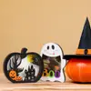 Venda Quente Transfronteiriça Halloween Madeira Fofo Brilhante Abóbora Fantasma Lâmpada Família Decorações de Mesa Festa Decorações de Festa