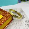 Brazalete abierto de latón brillante para mujer, brazalete abierto Fu de dragón y fénix de flor de ciruelo, brazalete de joyería de latón al por mayor