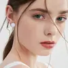 Pendientes Geométricos Versátiles Clásicos de Diamante de Alta Gama Pendientes Redondos de Moda Pendientes con Aguja de Plata S925 para Mujer