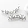 Grillz de hip-hop, popular diseño hueco en forma de lágrima, completamente incrustado con circonia microincrustada, nuevo accesorio de rap estilo callejero para marcadores de tendencias
