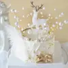 Decoración de Pastel de Ciervo de Cristal Navideño Polvo Brillante Adornos de Alce y Cervatillo Navideño Celebrante Cibernético Cumpleaños Horneado Vestido Enchufe