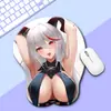 Reposamuñecas de Silicona Alfombrilla para Ratón Dibujos Animados Soporte de Muñeca para Ratón Alfombrilla Grande para Ratón de Oficina Estéreo 3D Anime Soporte de Muñeca Reposamanos