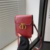Bolso de Mano de Moda Retro para Mujer 2025 Nuevo Otoño e Invierno Bolso de Hombro Único Cruzado Textura Moda Vertical para Teléfono Móvil