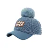Chapéus de Bebê Quentes Japoneses e Coreanos Outono e Inverno Pelúcia Bonés de Baseball Infantis Tendência Letra Sorte Bonés de Baseball Comércio Exterior