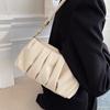 Bolsa Branca Plissada para Axila 2025m com Alça de Ombro Trançada, Bolsa Feminina Versátil de Luxo Estilo Francês, Bolsa Therow
