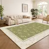 Alfombra de Sala de Estar Vintage Estilo Francés, Tapete para Sofá, Impermeable, Cálido, Estilo Retro, Estilo Lujo Ligero, Lavable, Limpiable con Trapo, Mejora el Ambiente