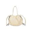 Nuevo Estilo Chino Estilo Nacional Bolso Nube 2024 Nuevo Bolso Cubo de Perlas Cuero Suave Plisado Hombro Bandolera Bolso de Moda para Mujer