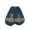 Jeans para Hombre Otoño 2026 Versátiles Estilo Coreano Patchwork Pantalones Largos Mezclilla Lavada Dibujos Animados Pantalones Casuales de Moda