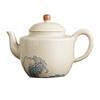 Tetera de cerámica pintada a mano con dos tazas talladas en pila de fábrica, juego de té de kung fu de alta calidad, caja de regalo