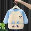 Bata para bebé ropa de comer para niños manga larga impermeable anti-suciedad doble cara para usar babero para bebés y niños pequeños bolsillo sin lavado ropa de alimentación