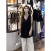 Camisola versátil y casual simple de verano para mujer, adecuada para usar como prenda exterior, disimula las imperfecciones del cuerpo, top sin mangas, camiseta de tirantes básica holgada y relajada