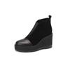 Botas Naked de 9CM de Altura Elevada con Apariencia Delgada Estilo Británico Modernas Combinables Cabeza Redonda Plataforma de Tacón Cuña Base Gruesa