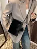 Bolso Acolchado para Mujer Otoño e Invierno Nuevo Bolso Cruzado Peludo Mini Bolso Pequeño de Hombro Vertical para Teléfono Móvil Bolso Cruzado de un Solo Hombro