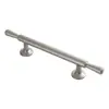 Manija de Puerta de Armario de Aleación de Zinc Estilo Francés, Manija Sólida Minimalista Moderna de un Solo Agujero para Gabinete Color Plata Cepillada Mate