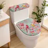 Funda de Inodoro de Tela de Mármol con Flores de Plantas Transfronterizas Juego de 2 Piezas Cubierta Protectora de Baño para el Hogar Fabricante Venta al por Mayor