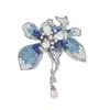 Broche Floral de Lujo Ligero con Diamantes Completos para Mujer Pin de Solapa para Traje de Gama Alta Accesorio para Vestido de Noche Temperamento Elegante Nuevo Transfronterizo
