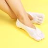 Calcetines con Dedos, Medias para Mujer, Calcetines Invisibles de Boca Baja, Calcetines Tabi Finos de Corte Bajo, Calcetines con Dedos de Terciopelo, Calcetines de Tobillo Invisible de Silicona en el Talón