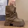 Botines Melard, botines para mujer, nuevo estilo 2026, botines de tubo estilo británico tipo Martin, botines sencillos de primavera/otoño para mujer, botines retro con plataforma