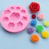 Molde de Silicone para Bolo Fondant Rosa Ferramenta de Decoração para Assar DIY Molde de Resina Venda por Atacado