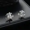 Novos Brincos de Cruz com Flor de Íris para Homens Simples Modernos Hip Hop Ornatos de Orelha para Mulheres Luxo Leve Acessórios de Alta Qualidade