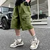 Pantalones Cortos para Niños Transfronterizos 2026 Verano Algodón Puro Pantalones para Niños Pantalones Cargo Sueltos Pantalones Casuales a la Rodilla Pantalones para Niños