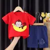 Novo Conjunto de Manga Curta Infantil Meninos Algodão Puro Shorts de Verão Comércio Exterior Meninas Camiseta Roupas Vestuário Infantil Conjunto de Duas Peças