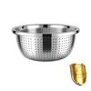 Bacia Grossa de Aço Inoxidável 304, Pote Multiúso para Temperos, Lavagem de Arroz, Lavagem de Verduras, Sovar Massa, Bacia para Salada, Peneira de Arroz, Bacia para Lavagem de Verduras com Logo