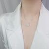 Collar de falda corta de plata esterlina s925 para mujer, colgante de fritillaria en forma de abanico, cadena de clavícula de doble cara, diseño de nicho.