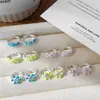 Vibras de Verano, Frescos y Versátiles, Dulces y a la Moda, Pendientes de la Colección Florales con Goteo de Aceite, Accesorios Sencillos Versátiles para el Día a Día
