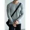 Camiseta de Algodón Japonés con Sensación de Nube, Amigable con la Piel, Cuello Redondo, Manga Larga para Hombre 2026 Otoño/Invierno, Transpirable, Amigable con la Piel, Camiseta Base