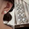 Pendientes de Clip para Bobina de Mosquito con Perlas de Vidrio para Mujeres Sin Perforaciones, Estilo de Lujo Ligero de Alta Gama, Pendientes de Perla de Concha Falsa al por Mayor