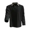 Punto Caliente de Venta Otoño/Invierno 2026 Ropa para Hombre y Mujer Estilo Americano High Street Camisa Falsa de Dos Piezas Bloque de Color Cuello Camisero Manga Larga Color Sólido Sudadera con Capucha