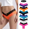 Fornecimento de Comércio Exterior Nova Renda Colorida Roupa Íntima Feminina Macia Respirável Sexy Algodão na Virilha Tanga de Cintura Baixa Calcinhas