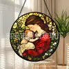 Adornos de vidrio transfronterizos para madre e hijo, decoraciones colgantes coloridas para el hogar, decoraciones para ventanas, capta soles para jardín