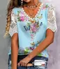 2026 Novo Estilo Elegante de Primavera Transfronteiriço Suéter de Renda Gola V Ajustado Moda Feminina Camiseta Tendência