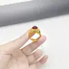 Anillo de esmalte bañado en oro de arena vietnamita, con un diseño de ciervo de nueve colores con gemas, de estilo nacional, ajustable y bañado en oro.