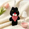 2026 Novo Babador Bordado de Pelúcia Pingente de Gato Charme de Bolsa Cordão para Celular Chaveiro Pingente Atacado