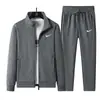 Conjunto Deportivo Casual para Hombre, Nuevo Set de Dos Piezas de Cardigan con Sudadera y Pantalón Largo de Marca de Moda Otoñal con Estampado de Logo, Ropa de Moda para Hombre