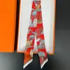 Bufanda de corbata estampada delgada de nuevo estilo para mujer, bufanda larga estrecha de seda estilo coreano para combinar con camisas, accesorio envolvente de moda