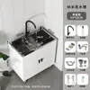Pia de Cozinha em Aço Inoxidável para Uso Doméstico, Pia Única Integrada para Unidade de Aluguel de Varanda, Gabinete Simples de Combinação Autônomo