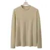 Camiseta base de fábrica para hombre, cuello alto medio de otoño e invierno, manga larga de terciopelo alemán, ropa interior de proteína de cachemir para hombre, camiseta interior cálida de otoño, sudadera