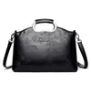 Bolsa de Mujer de Comercio Exterior de Gama Alta Moderna Retro con Relieve Patrón Oscuro Bolso de Mano Bolso para Madres de Mujeres de Mediana Edad Bolso de Hombro Único Bandolera