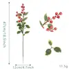 Arreglo floral decorativo navideño flor individual baya simulación acebo fruto rojo individual decoración del hogar cubo de frutas rico