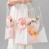 Bolsa Tote Transparente con Flores, Bolsa de Regalo de Moda, Bolsa Individual de Flor de Rosa, Suministros para Floristerías, Bolsa para Ramo del Día de la Madre