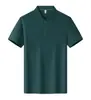 Nova camisa polo lisa de quatro botões com 2 botões, 55% algodão, mangas curtas, pode ser impressa com logotipo ou bordada, adequada para vestuário de trabalho