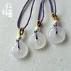 Aura Púrpura Luz Natural Ágata Violeta Colgante de Paz Collar con Colgante de Paz Morado Calcedonia Púrpura Imperial Colgante