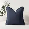 Venta Caliente Transfronteriza Funda de Cojín Casual de Color Sólido Algodón Lavado Borla Bigote Bohemio para Sofá Sala de Estar