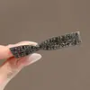 Presilha de cabelo preta com strass para mulheres, novo modelo de alta qualidade 2026, lindo grampo pequeno para franja e cabelo lateral, acessório de cabelo
